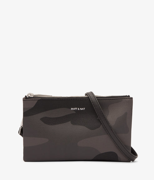 TRIPLET Vegan Crossbody Bag - Camo | Color: Black - variant::camoblk