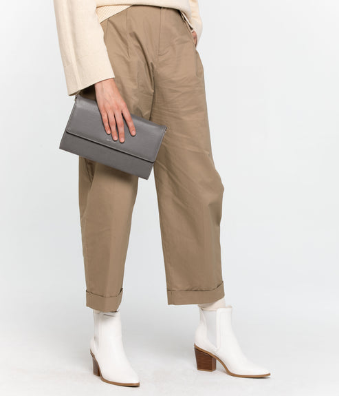 DREWLG Large Vegan Crossbody Bag - Vintage | Color: Grey- variant::Shadow