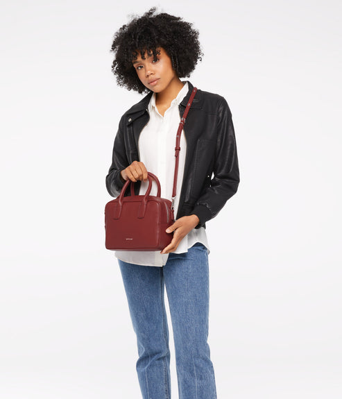 ARLIE Small Vegan Satchel - Loom | Color: Tan - variant::cafe