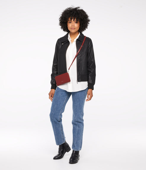 INVER Vegan Crossbody Wallet - Loom | Color: Red - variant::gala