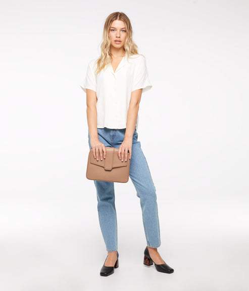 ITO Vegan Crossbody Bag - Loom | Color: Tan - variant::cafe