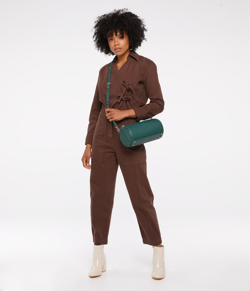 SEOUL Vegan Barrel Satchel - Loom | Color: Red - variant::gala