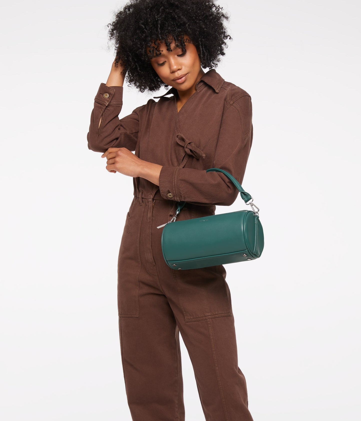 SEOUL Vegan Barrel Satchel - Loom | Color: Red - variant::gala