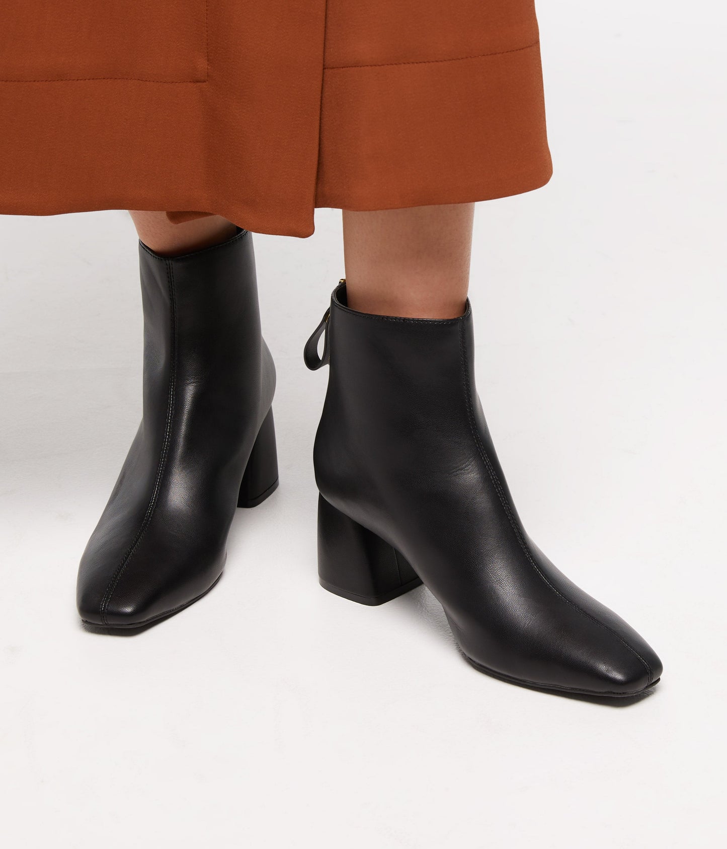 DEENA Women's Vegan Mid Heel Boots | Color: Black - variant::black