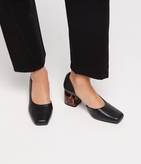 PIKOSA Women's Vegan Heels | Color: Black - variant::black