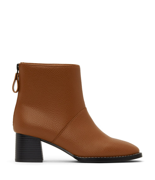ERIVO Vegan Block Heel Boots | Color: Brown - variant::chili