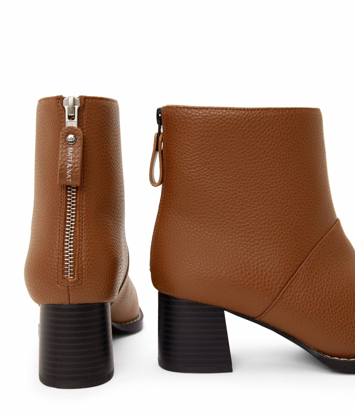 ERIVO Vegan Block Heel Boots | Color: Brown - variant::chili