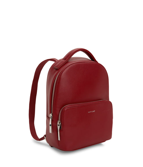 CAROSM Small Vegan Backpack - Loom | Color: Red - variant::plum