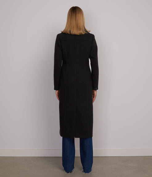 CLARESA Women's Vegan Wool Coat | Color: Black - variant::black