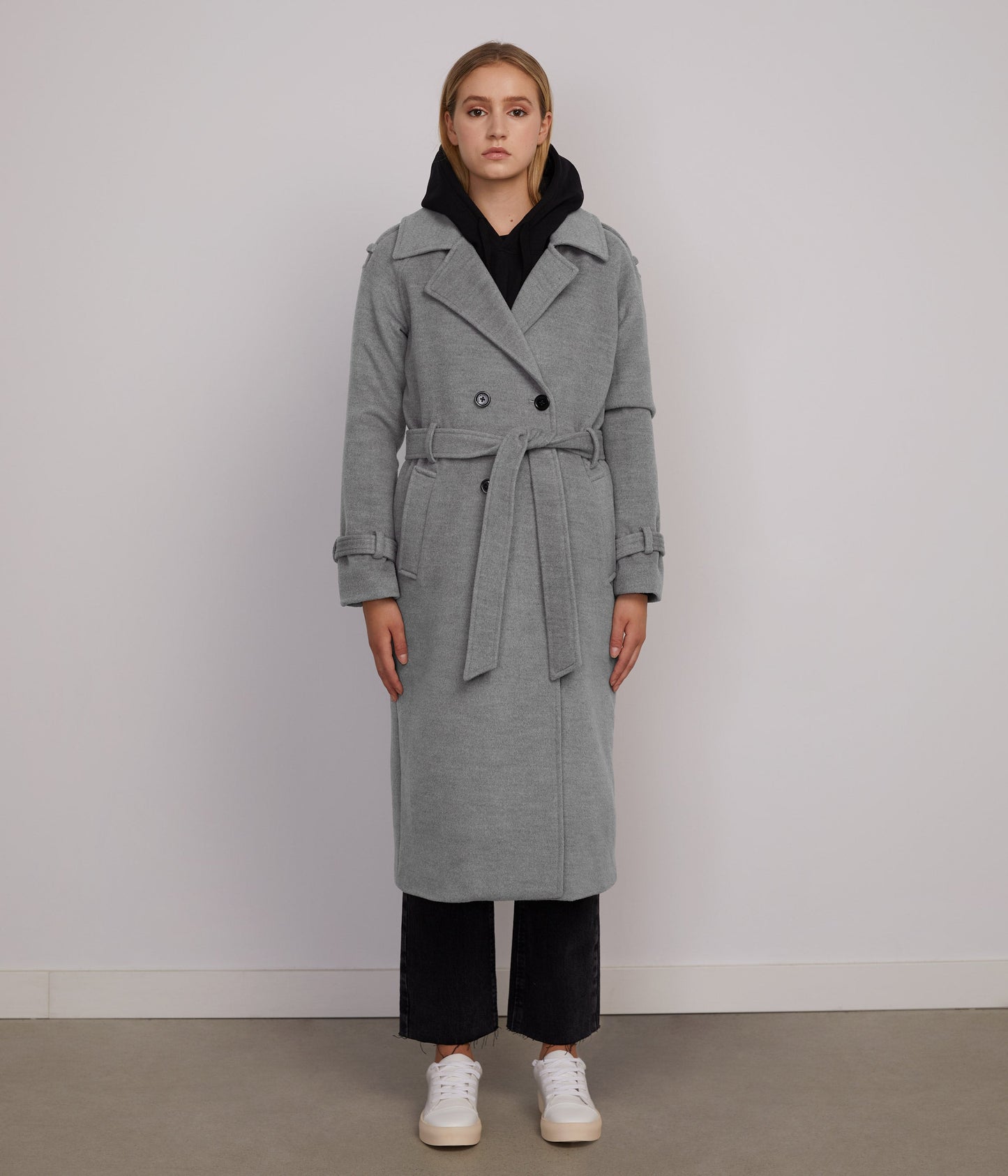 VIVI Women's Long Coat | Color: Light Grey - variant::light
