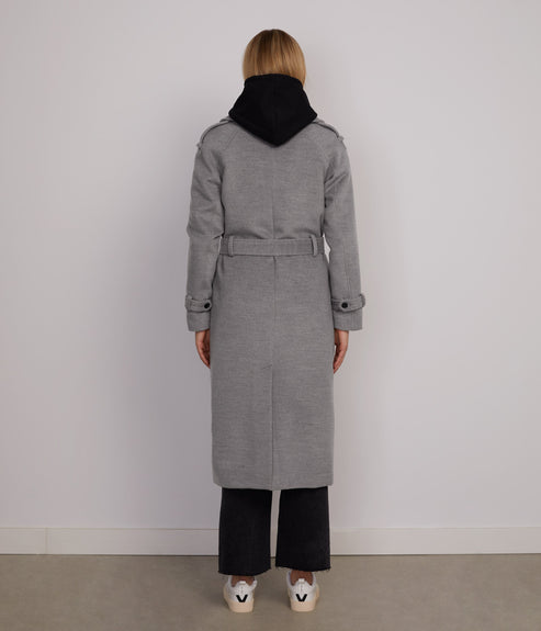 VIVI Women's Long Coat | Color: Light Grey - variant::light