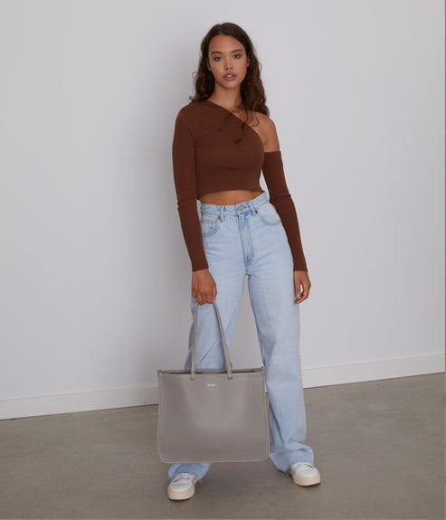 CALINA Vegan Tote Bag - Vintage | Color: Grey - variant::wave