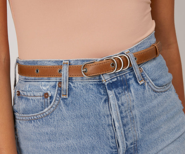 JULEP Women's Vegan Skinny Belt | Color: Black - variant::black