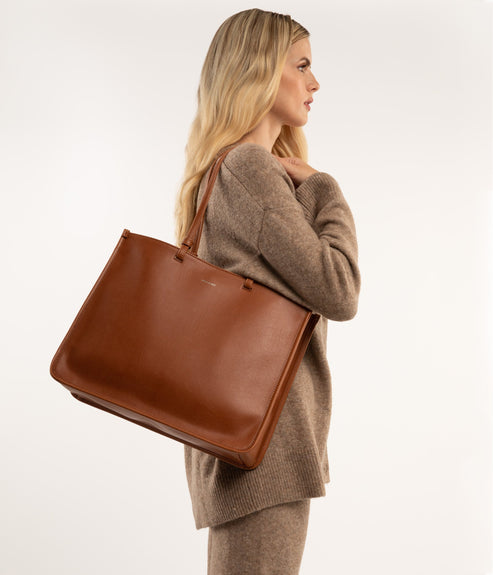 CALINA Vegan Tote Bag - Vintage | Color: Brown - variant::chili
