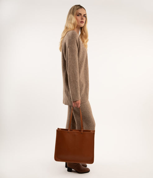 CALINA Vegan Tote Bag - Vintage | Color: Brown - variant::chili