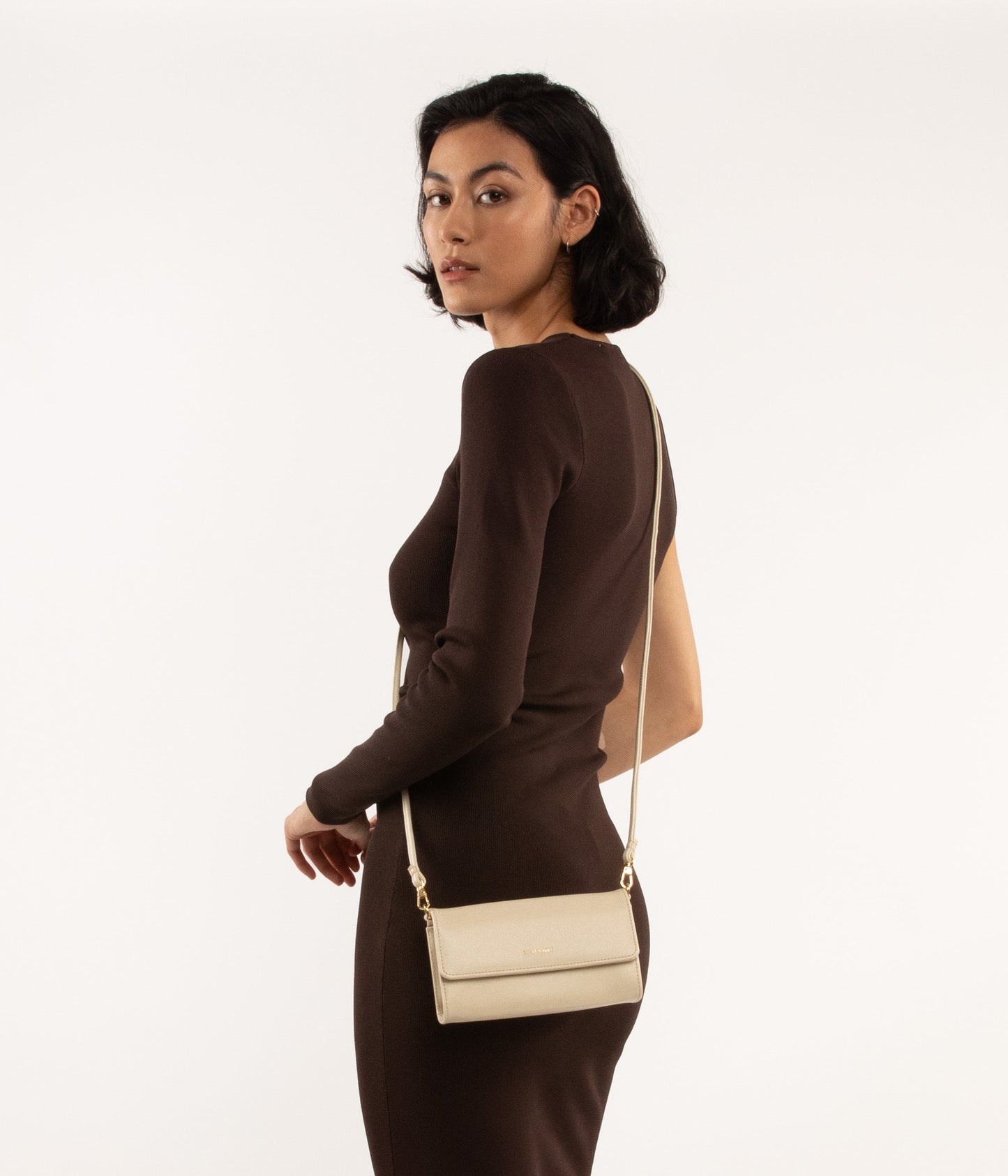 DREWMED Vegan Crossbody Bag - Vintage | Color: White - variant::vanilla