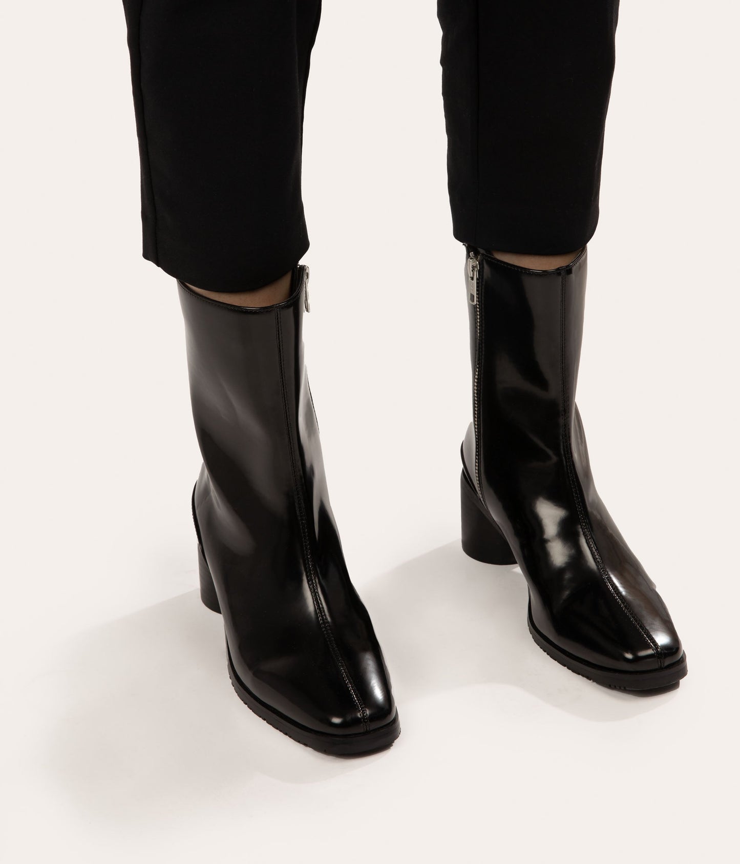 LIAM Women's Vegan High Heel Boots | Color: Black - variant::black