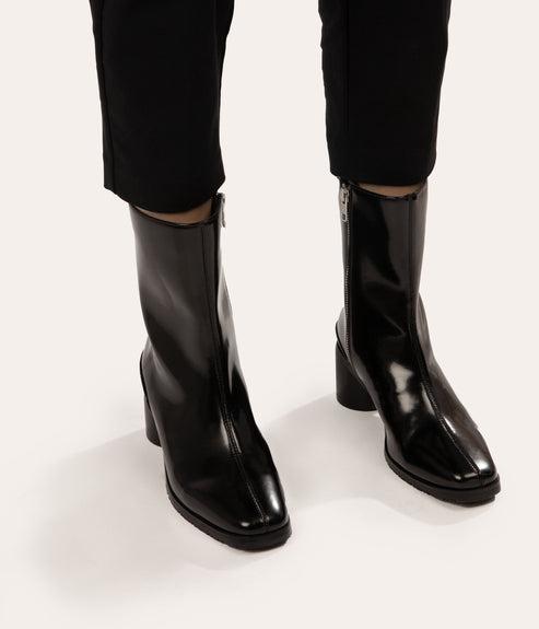 LIAM Women's Vegan High Heel Boots | Color: Black - variant::black