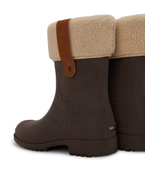 MARIA Women's Vegan Rain Boots | Color: Brown - variant::brown