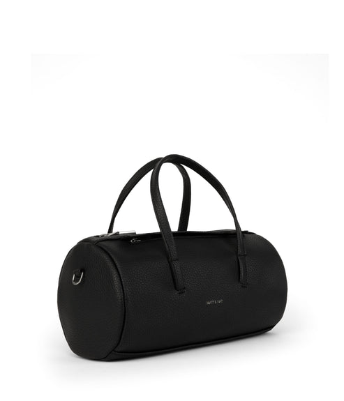 INES Vegan Barrel Bag - Purity| Color: Black - variant::black