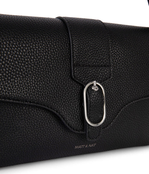 ISABELLE Vegan Shoulder Bag – Grain | Color: Black - variant::black