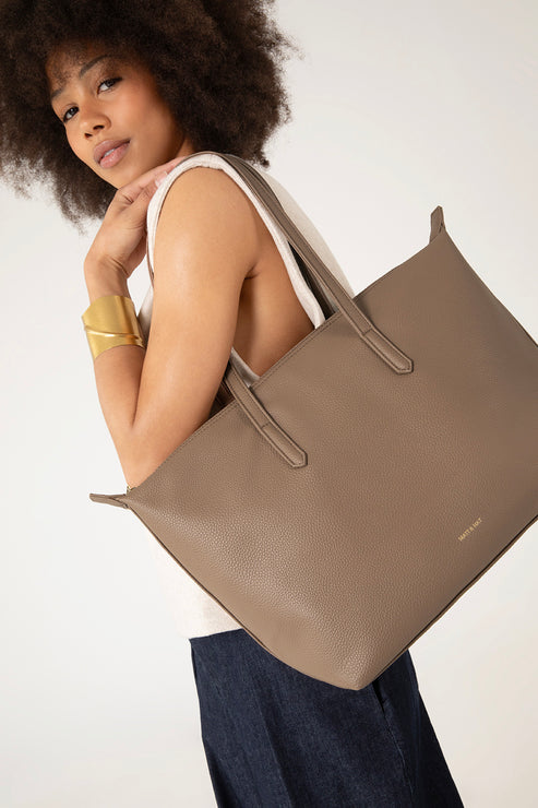 ABBI Vegan Tote Bag - Grain | Color: Toffee- variant::toffee