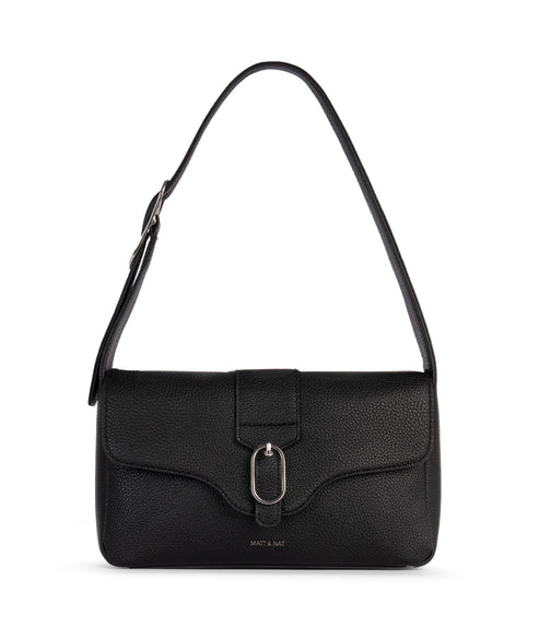 ISABELLE Vegan Shoulder Bag – Grain | Color: Black - variant::black