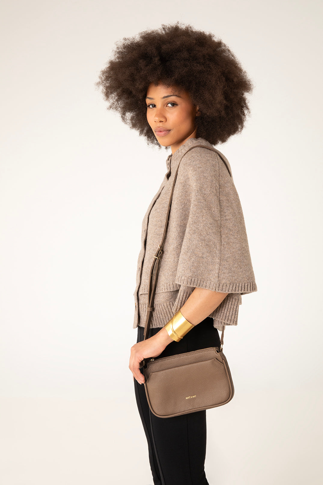 IVY Vegan Crossbody Bag - Grain | Color: Toffee- variant::toffee