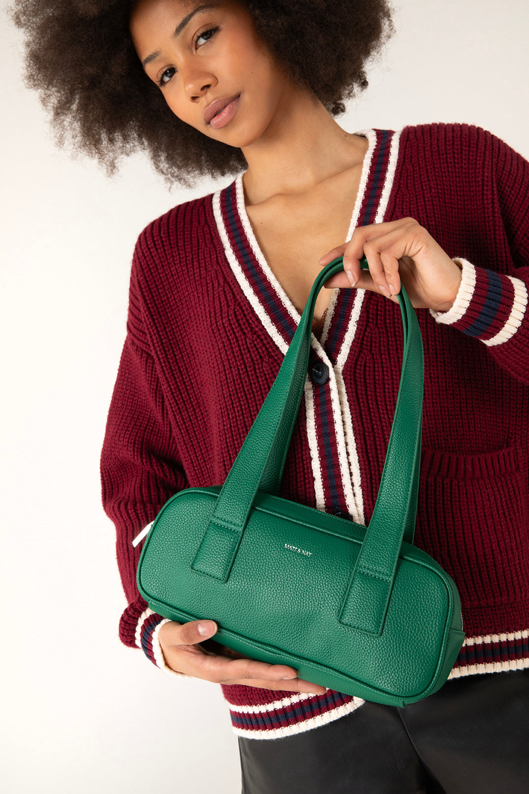 LEMUR Vegan Satchel – Grain | Color: Black - variant::black