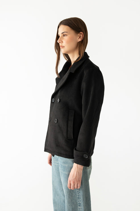 RIA Women's Vegan Wool Coat | Color: Black - variant::black