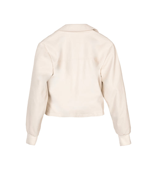 SESSA Women's Vegan Biker Jacket | Color: Cream - variant::cream