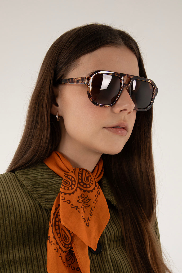 LIVY Aviator Style Recycled Sunglasses | Color: Tortoise - variant::tortoise