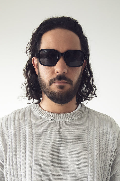 MEJIA Recycled Square Sunglasses | Color: Black - variant::black