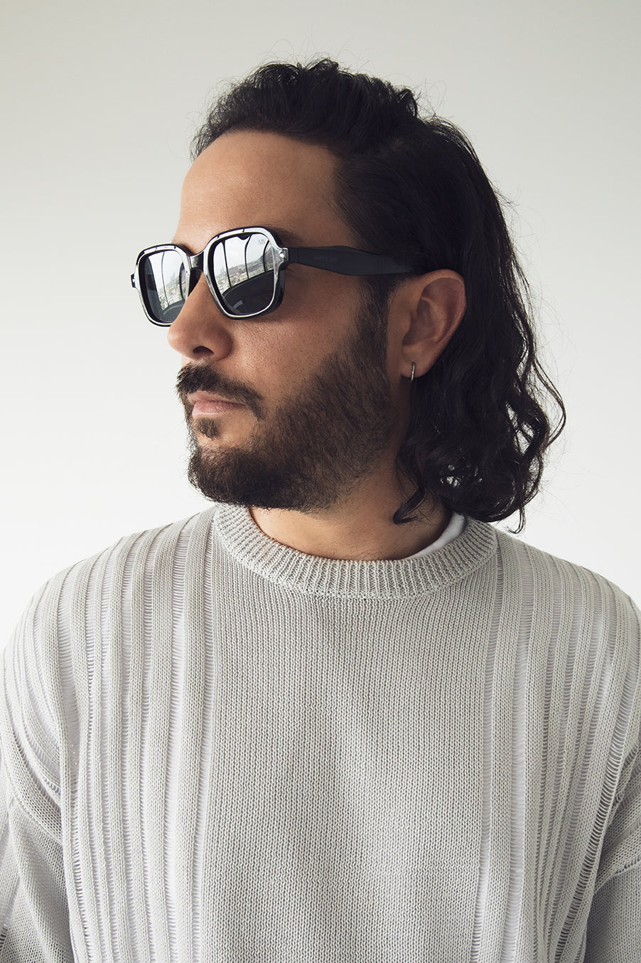 MEJIA Recycled Square Sunglasses | Color: Black - variant::black