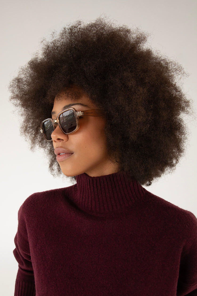MEJIA Recycled Square Sunglasses | Color: Clear - variant::clear