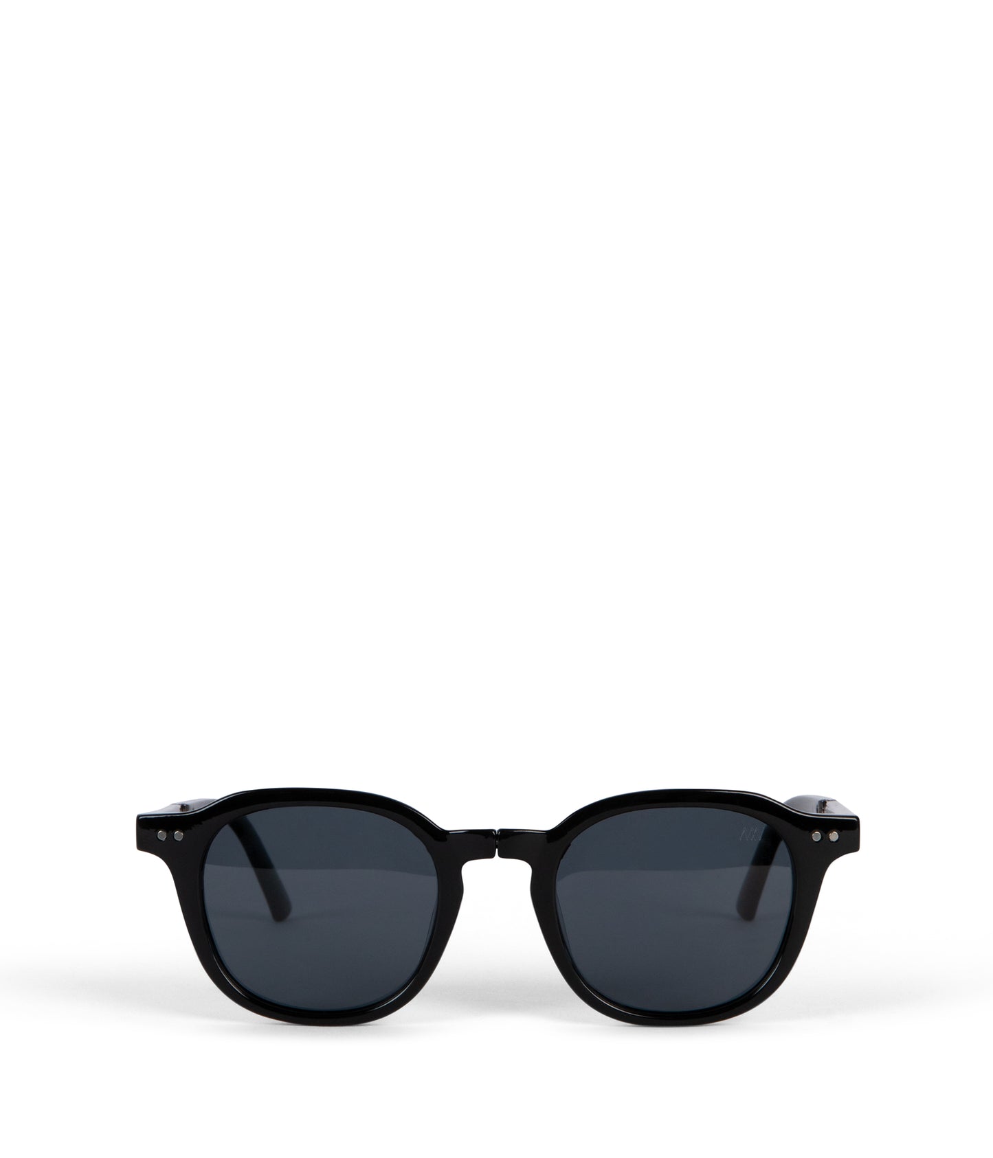 NIKA Round Foldable Recycled Sunglasses | Color: Black - variant::black