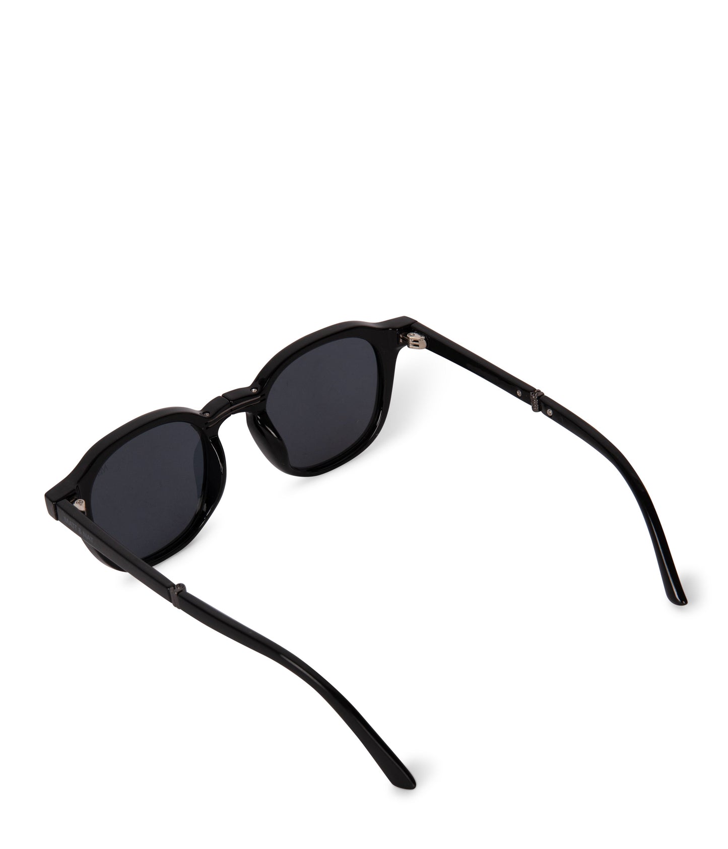 NIKA Round Foldable Recycled Sunglasses | Color: Black - variant::black