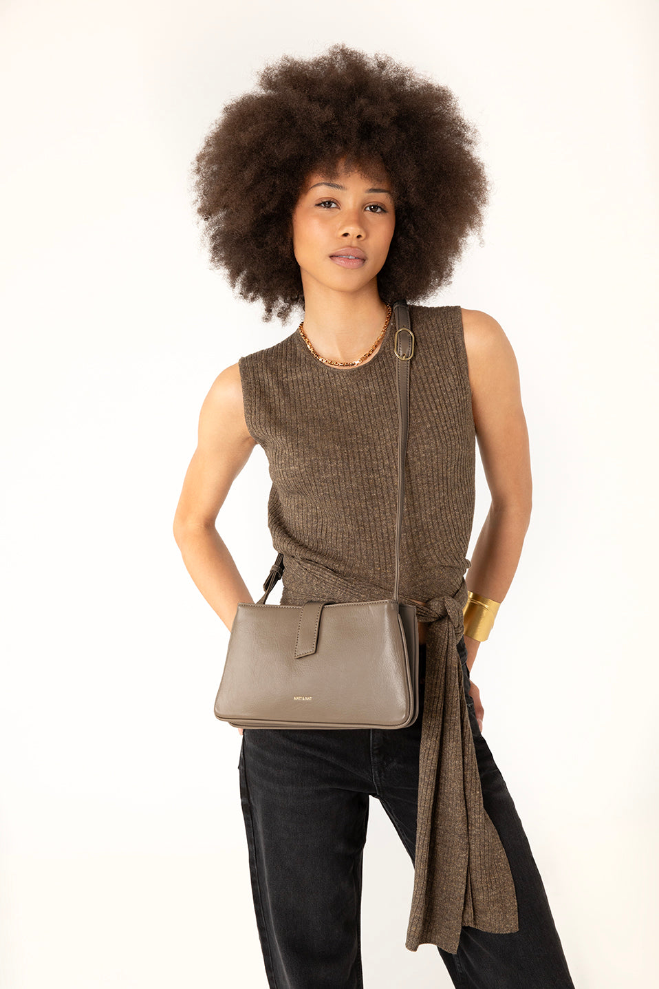 ADELINE Vegan Crossbody Bag - Theme | Color: Coffee- variant::coffee
