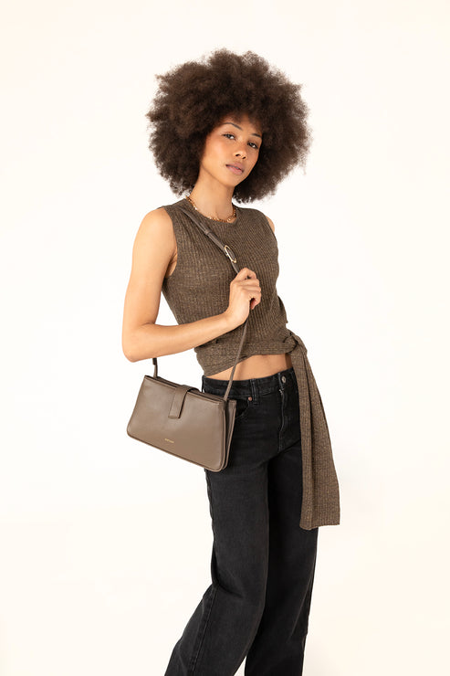 ADELINE Vegan Crossbody Bag - Theme | Color: Coffee- variant::coffee