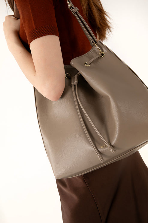JAN Vegan Bucket Bag – Theme | Color: Coffee - variant::coffee