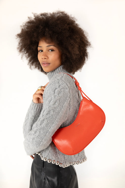 MARI Vegan Shoulder Bag - Theme | Color: Black - variant::black