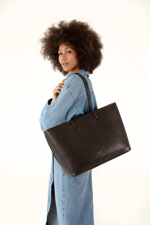 ELIZA Vegan Tote Bag - Theme | Color: Coffee - variant::coffee