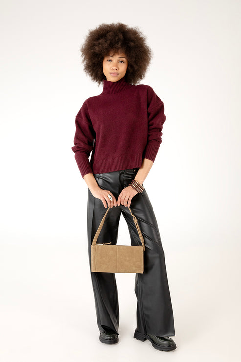 SAIGE Vegan Shoulder Bag – Solstice | Color: Latte - variant::latte
