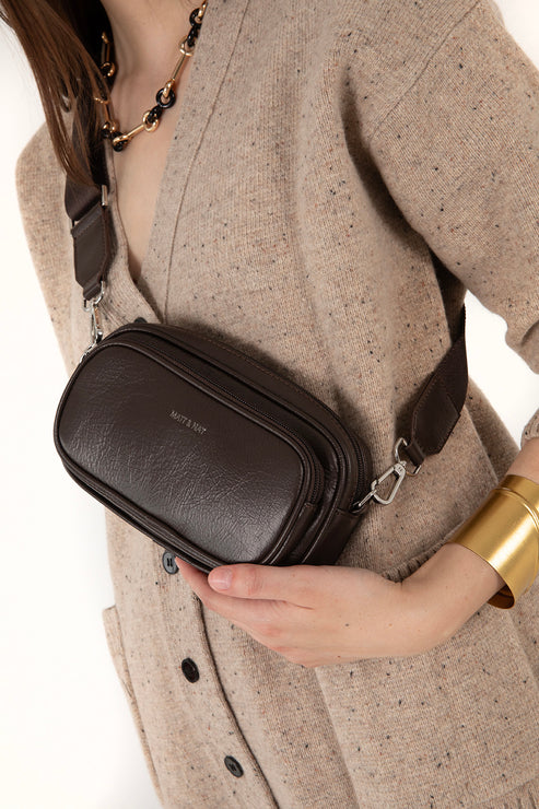 SOLEIL Vegan Crossbody Bag - Theme | Color: Coffee- variant::coffee