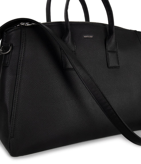 GIGI Vegan Weekender Bag - Grain | Color: Black - variant::black