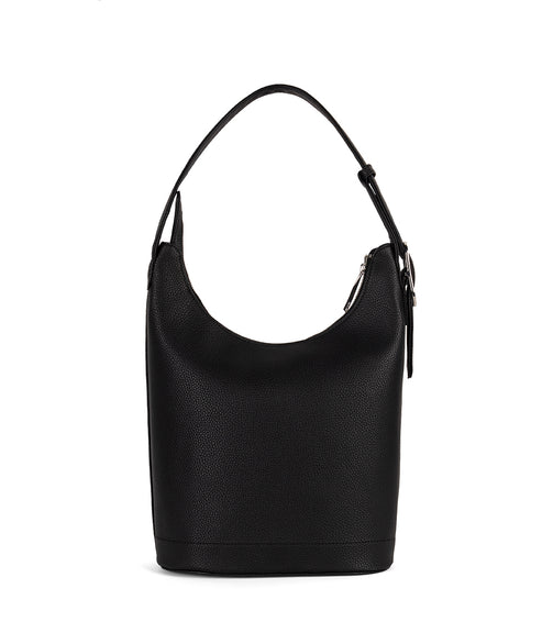 JESA Vegan Hobo Bag - Grain | Color: Black - variant::black
