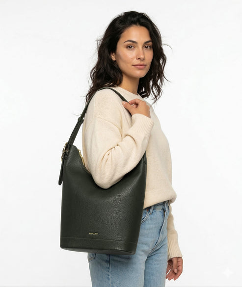 JESA Vegan Hobo Bag - Grain | Color: Fudge - variant::fudge
