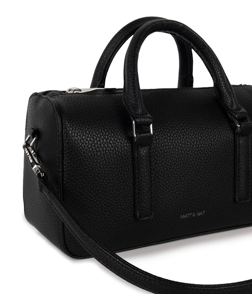 LUCE Vegan Crossbody Bag - Grain | Color: Black - variant::black