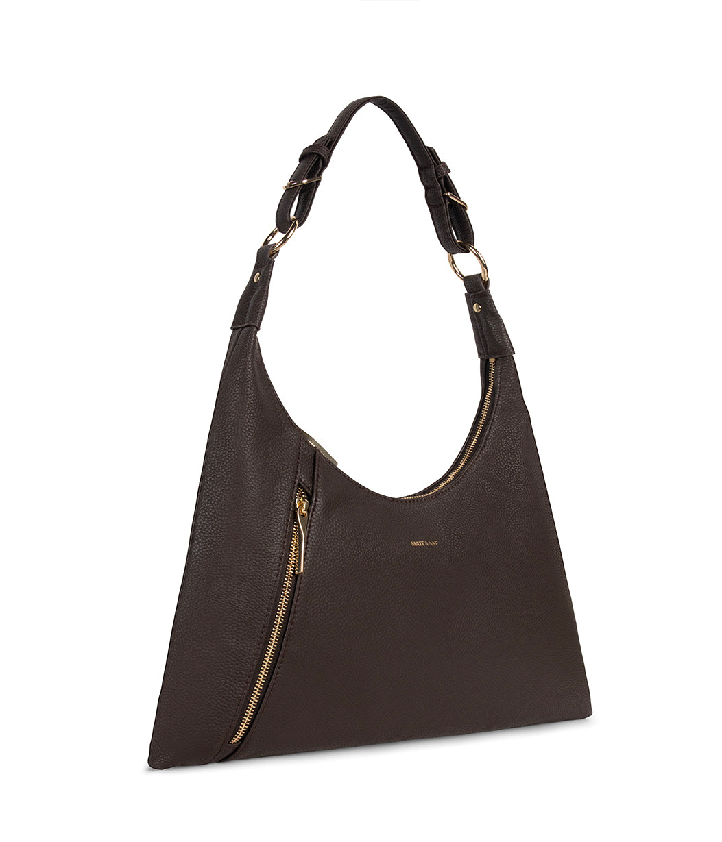 MORGAN Vegan Hobo Bag - Grain | Color: Fudge - variant::fudge