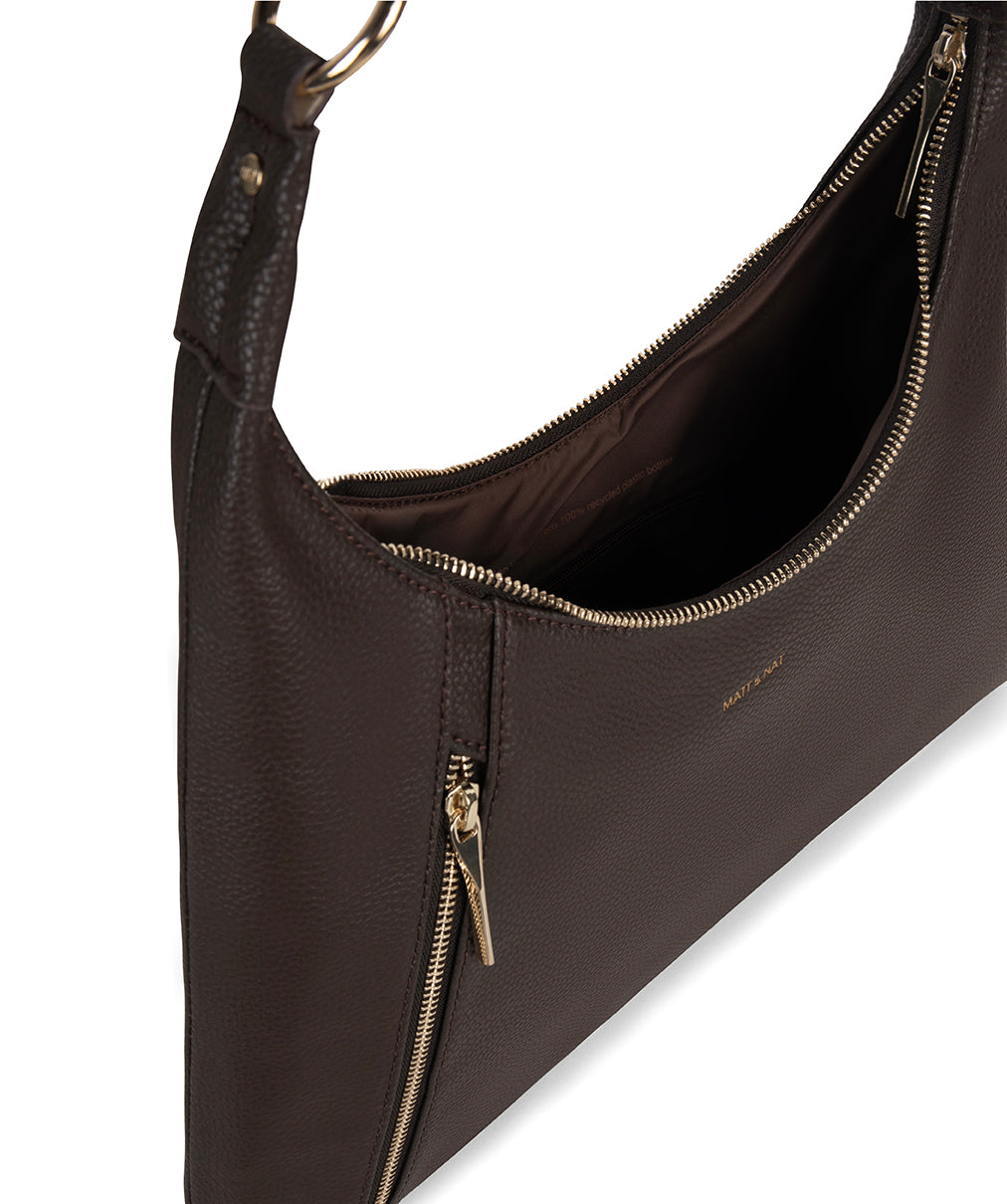 MORGAN Vegan Hobo Bag - Grain | Color: Fudge - variant::fudge